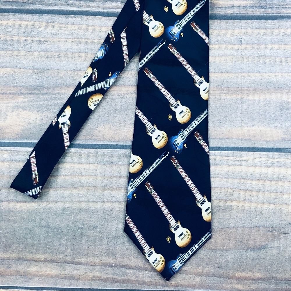 Romario Manzini Guitar Bass Musician Vintage Tie